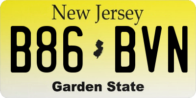 NJ license plate B86BVN