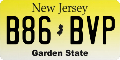 NJ license plate B86BVP