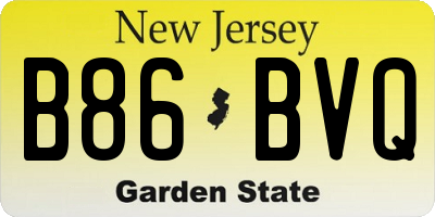 NJ license plate B86BVQ