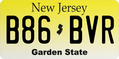NJ license plate B86BVR