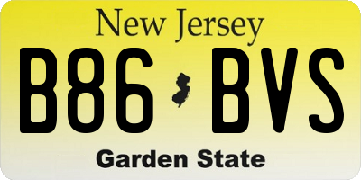 NJ license plate B86BVS