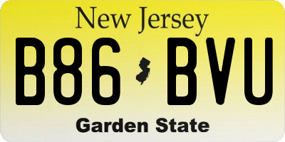 NJ license plate B86BVU