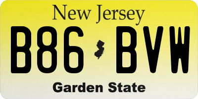 NJ license plate B86BVW