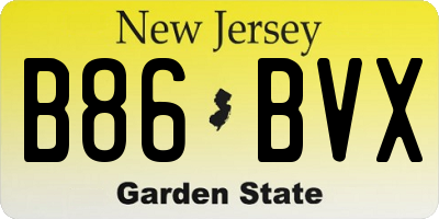 NJ license plate B86BVX