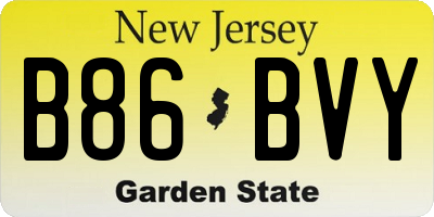 NJ license plate B86BVY