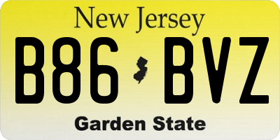 NJ license plate B86BVZ