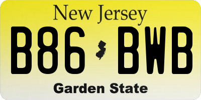 NJ license plate B86BWB