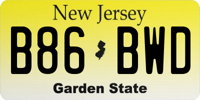 NJ license plate B86BWD