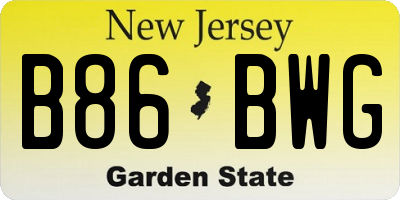 NJ license plate B86BWG
