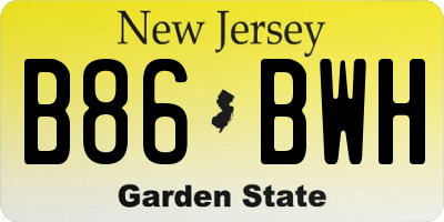 NJ license plate B86BWH