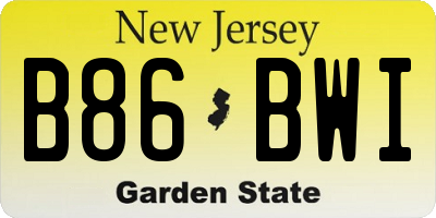NJ license plate B86BWI