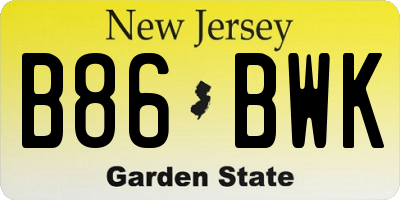 NJ license plate B86BWK