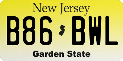 NJ license plate B86BWL