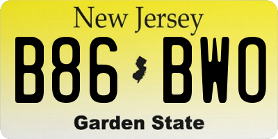 NJ license plate B86BWO