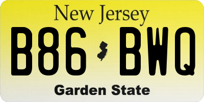 NJ license plate B86BWQ
