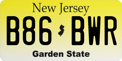 NJ license plate B86BWR