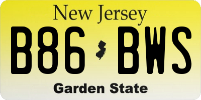 NJ license plate B86BWS