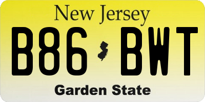 NJ license plate B86BWT