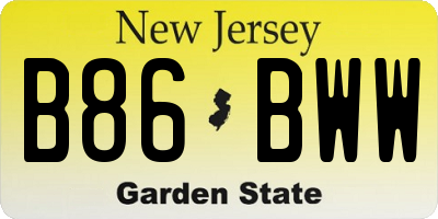 NJ license plate B86BWW