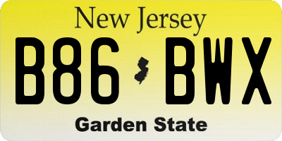 NJ license plate B86BWX
