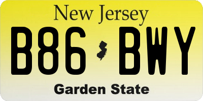NJ license plate B86BWY