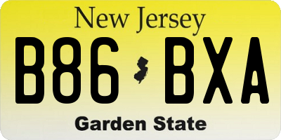 NJ license plate B86BXA