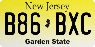 NJ license plate B86BXC