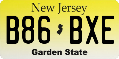 NJ license plate B86BXE