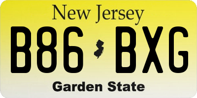 NJ license plate B86BXG