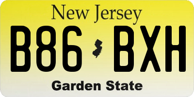 NJ license plate B86BXH