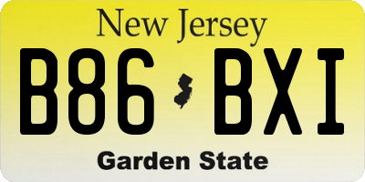 NJ license plate B86BXI
