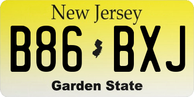 NJ license plate B86BXJ