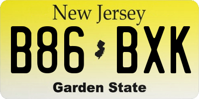 NJ license plate B86BXK