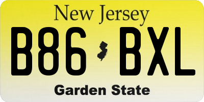 NJ license plate B86BXL