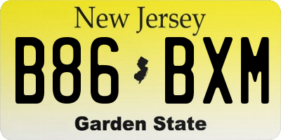 NJ license plate B86BXM