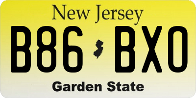 NJ license plate B86BXO