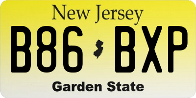 NJ license plate B86BXP
