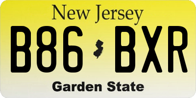 NJ license plate B86BXR
