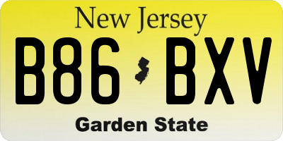 NJ license plate B86BXV