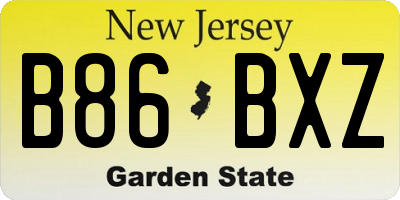 NJ license plate B86BXZ