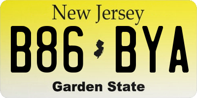 NJ license plate B86BYA