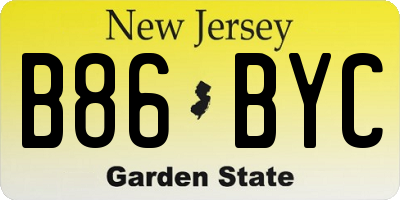 NJ license plate B86BYC