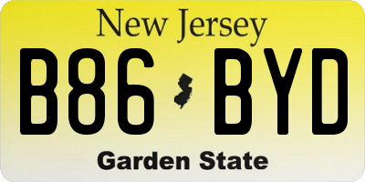 NJ license plate B86BYD