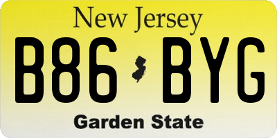 NJ license plate B86BYG