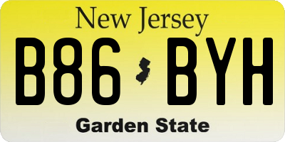 NJ license plate B86BYH