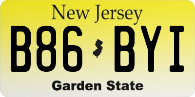 NJ license plate B86BYI