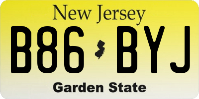 NJ license plate B86BYJ