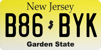 NJ license plate B86BYK