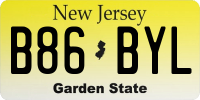 NJ license plate B86BYL