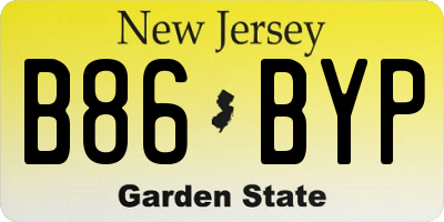 NJ license plate B86BYP